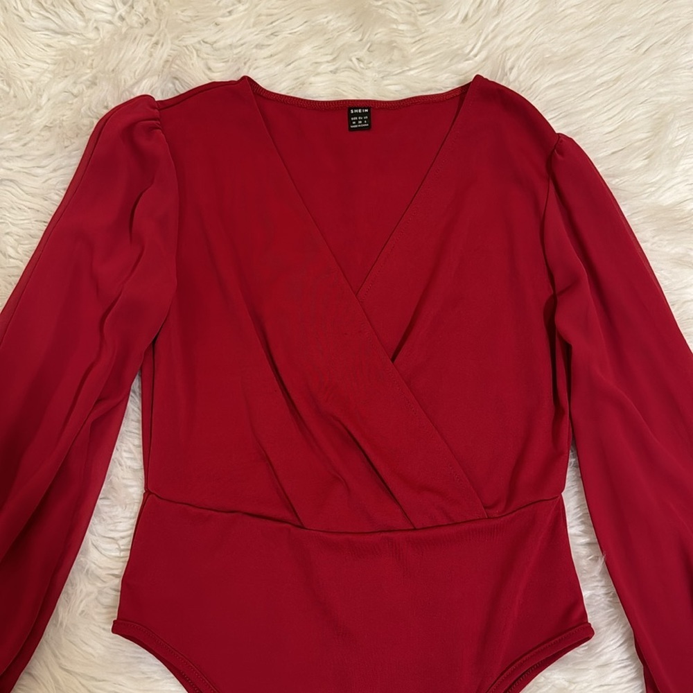 Long sleeve Bodysuit size medium color burgundy - Picture 6 of 8